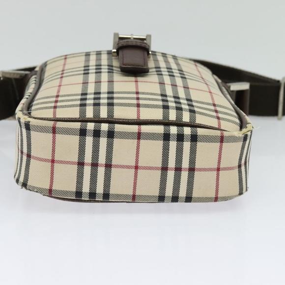 BURBERRY Nova Check Shoulder Bag Canvas Beige Silver Auth ep9111 - Picture 6 of 16